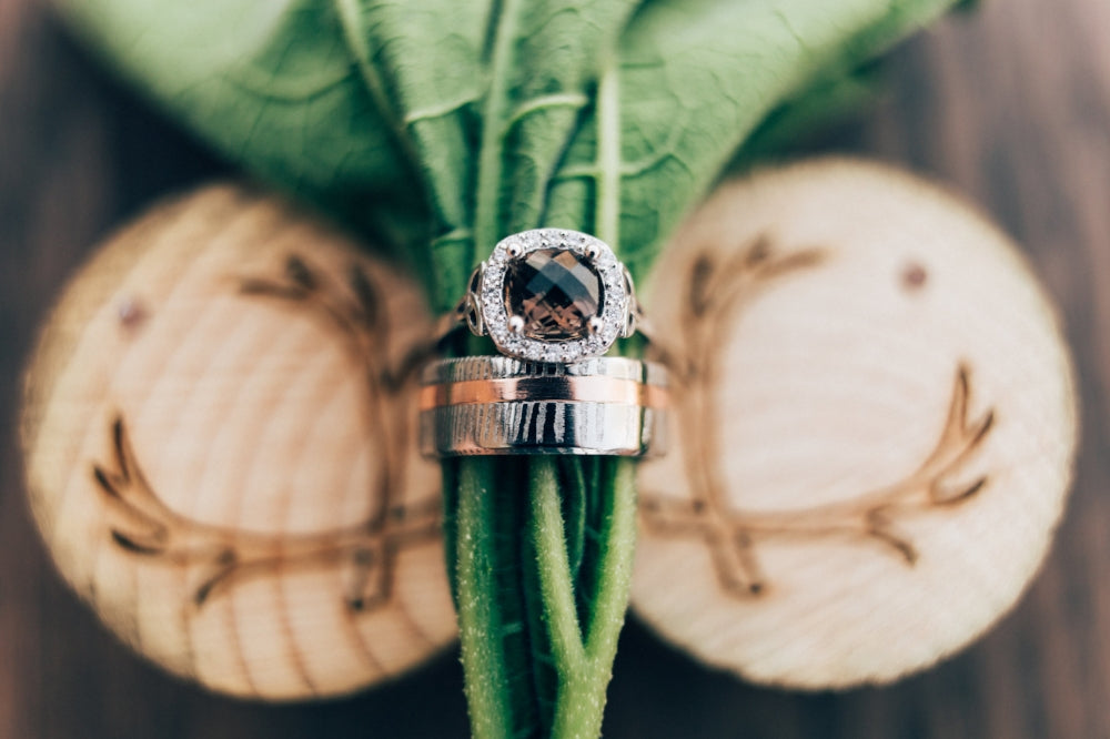 "VERTIGO" - 14K GOLD INLAY WEDDING RING-12