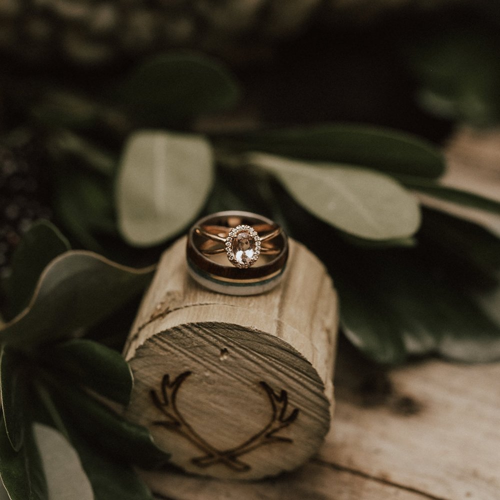 "FRENCHY" - OVAL MORGANITE ENGAGEMENT RING WITH DIAMOND HALO-12