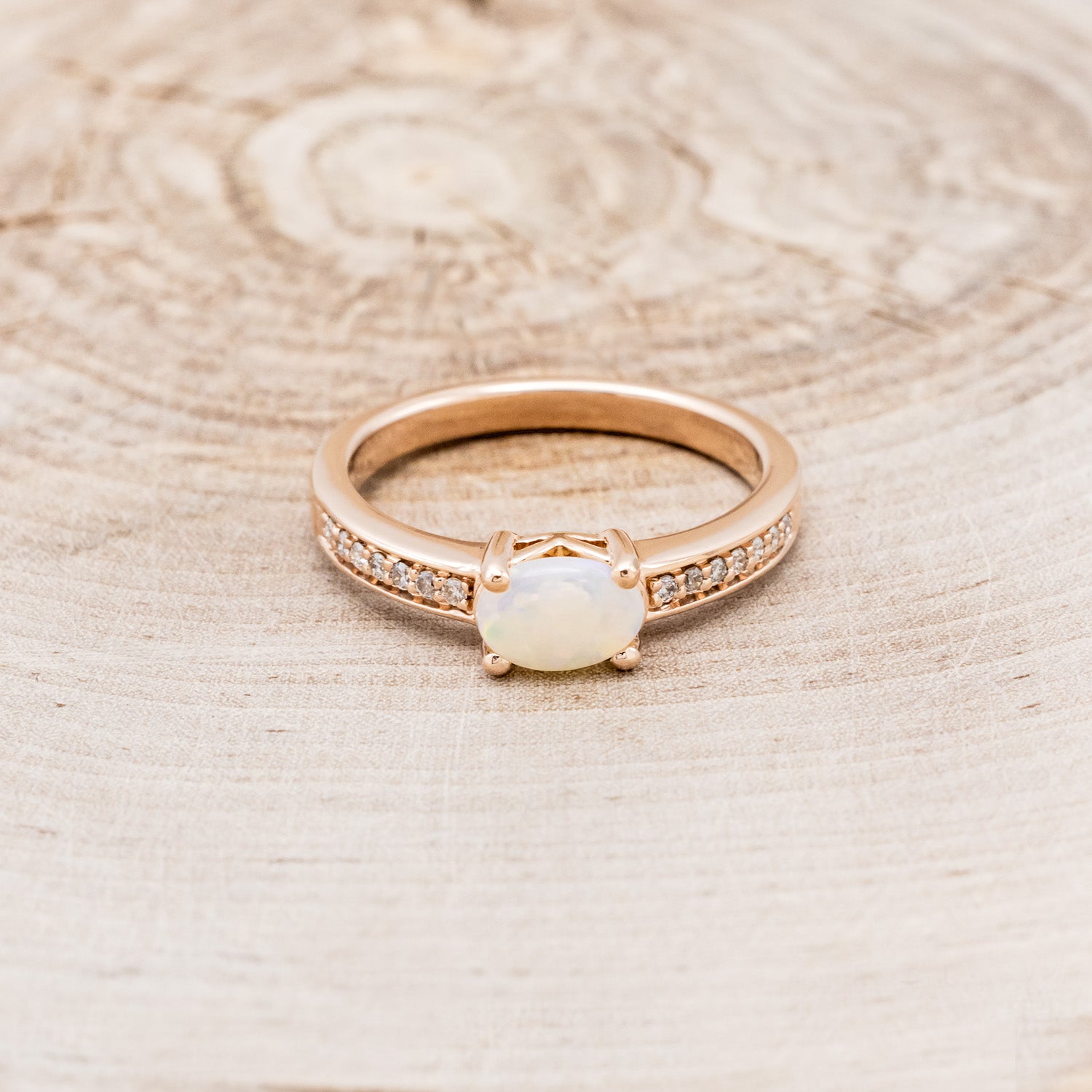 OVAL WHITE OPAL ENGAGEMENT RING WITH DIAMOND ACCENTS-4