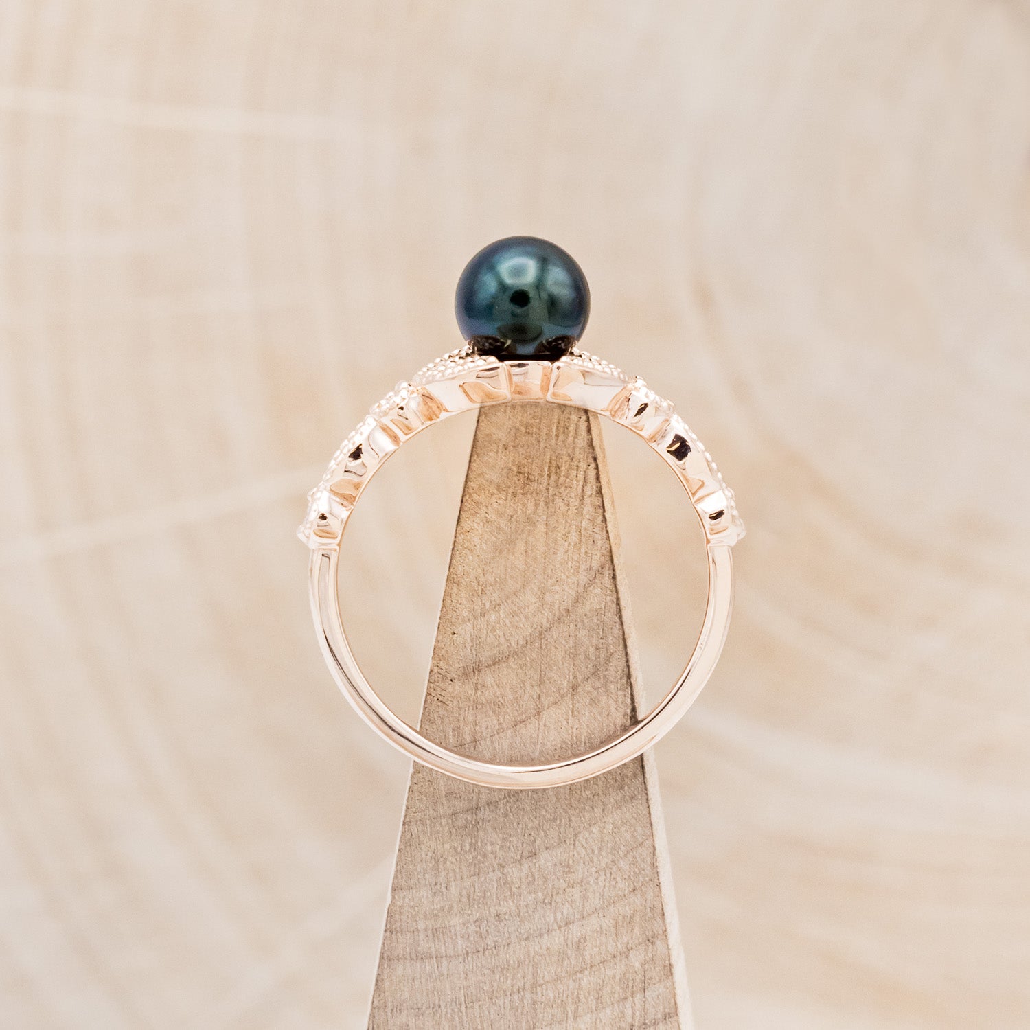 ROUND BLACK AKOYA PEARL ENGAGEMENT RING WITH DIAMOND ACCENTS-6