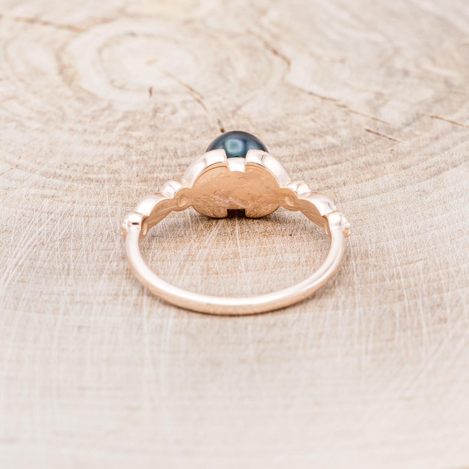 ROUND BLACK AKOYA PEARL ENGAGEMENT RING WITH DIAMOND ACCENTS-5