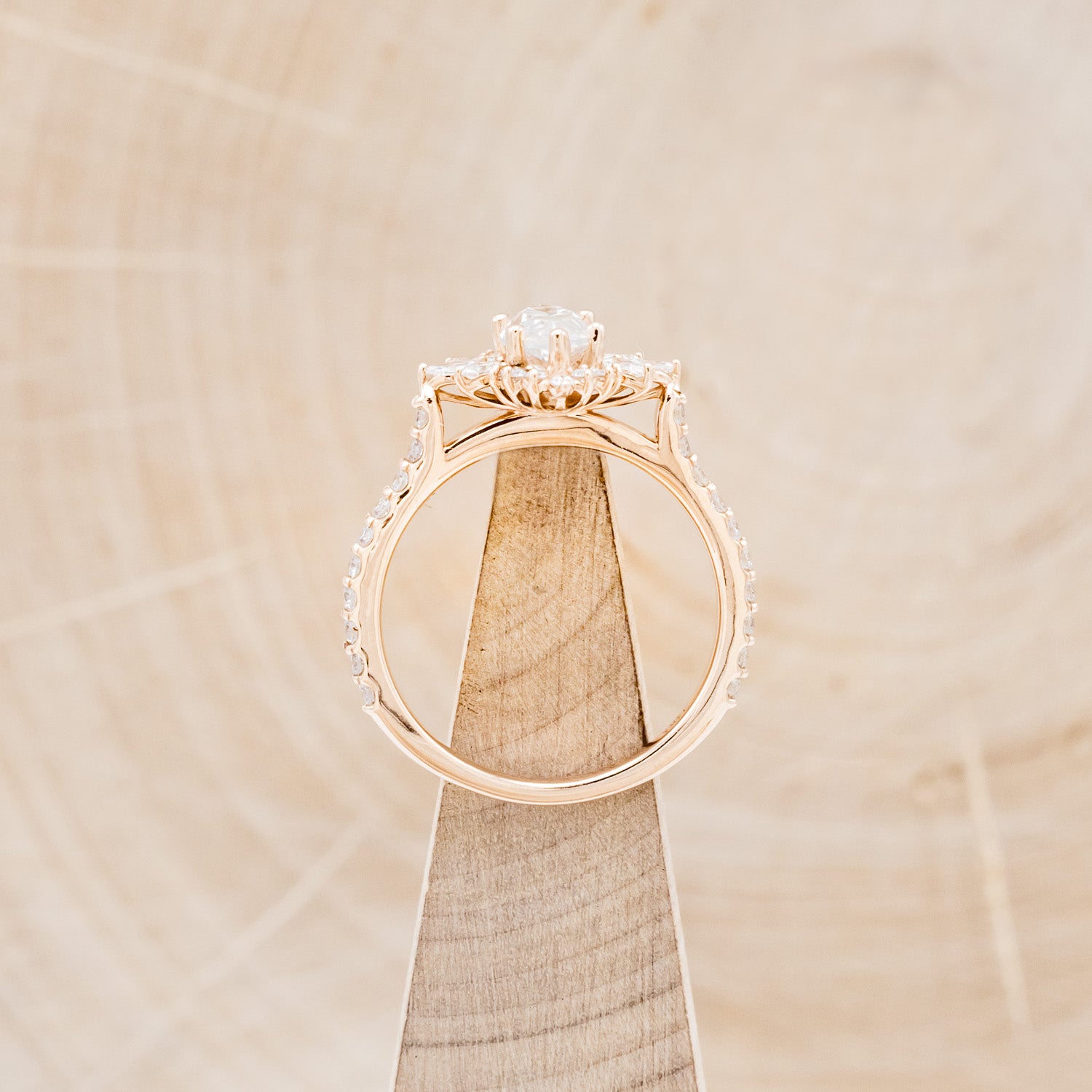 "FRITZI" - MARQUISE CUT MOISSANITE ENGAGEMENT RING WITH DIAMOND ACCENTS-6