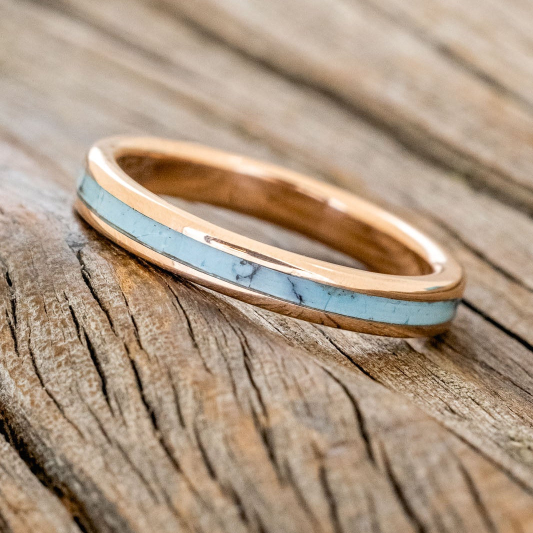 "ETERNA" - TURQUOISE & BLACK MATRIX TRUSTONE STACKING BAND-9