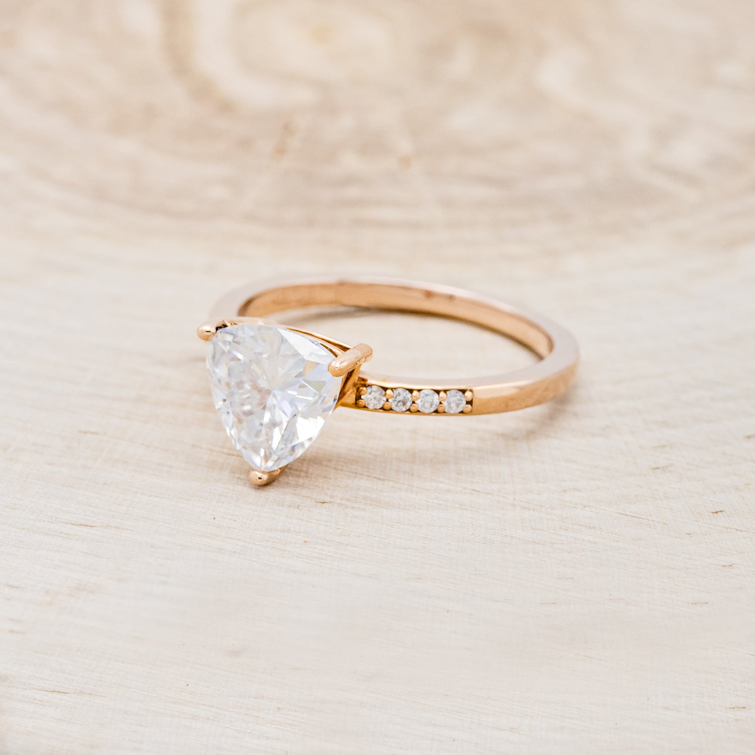 "PIPER" - TRILLION CUT MOISSANITE ENGAGEMENT RING WITH DIAMOND ACCENTS-3