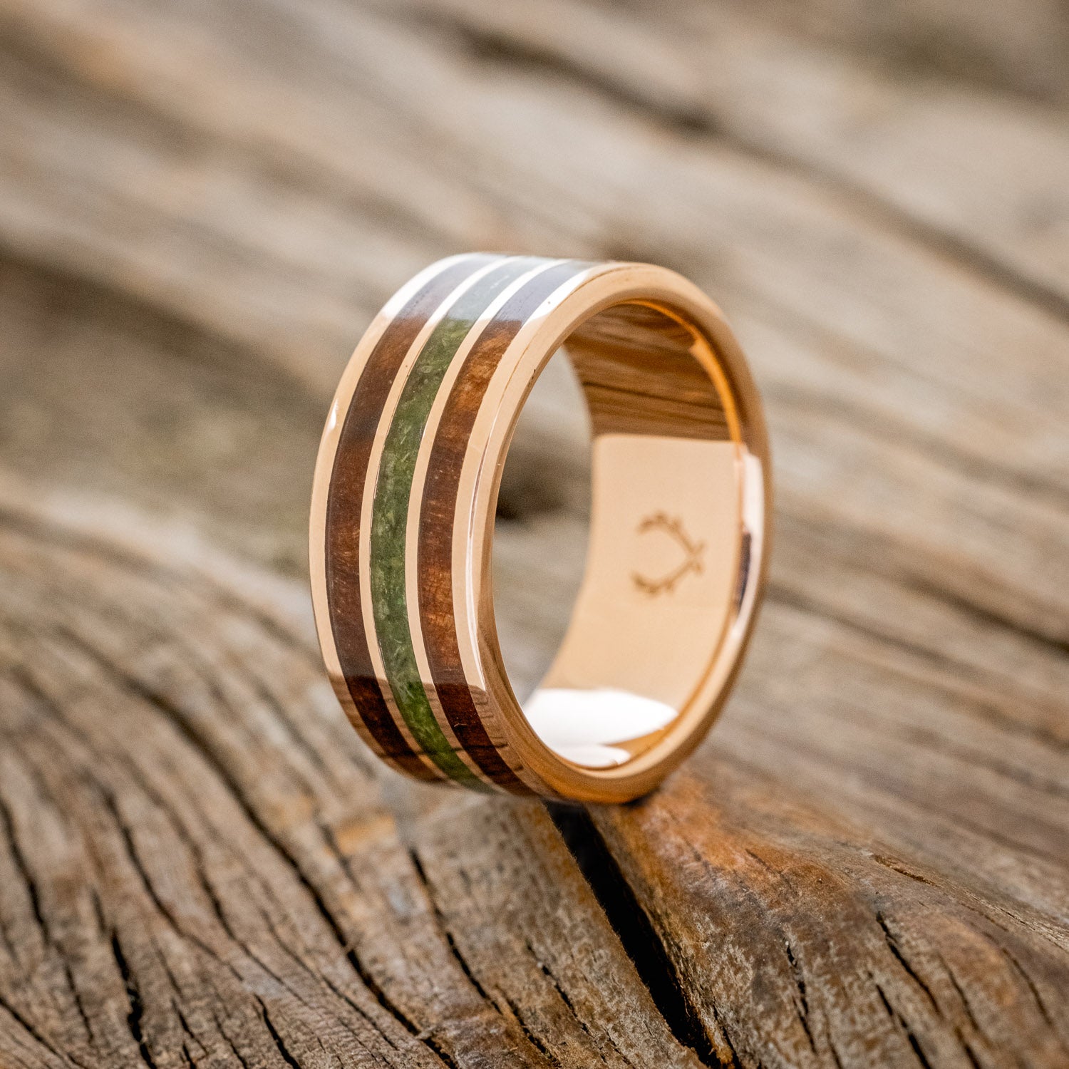 "RIO" - REDWOOD & MOSS WEDDING BAND-13