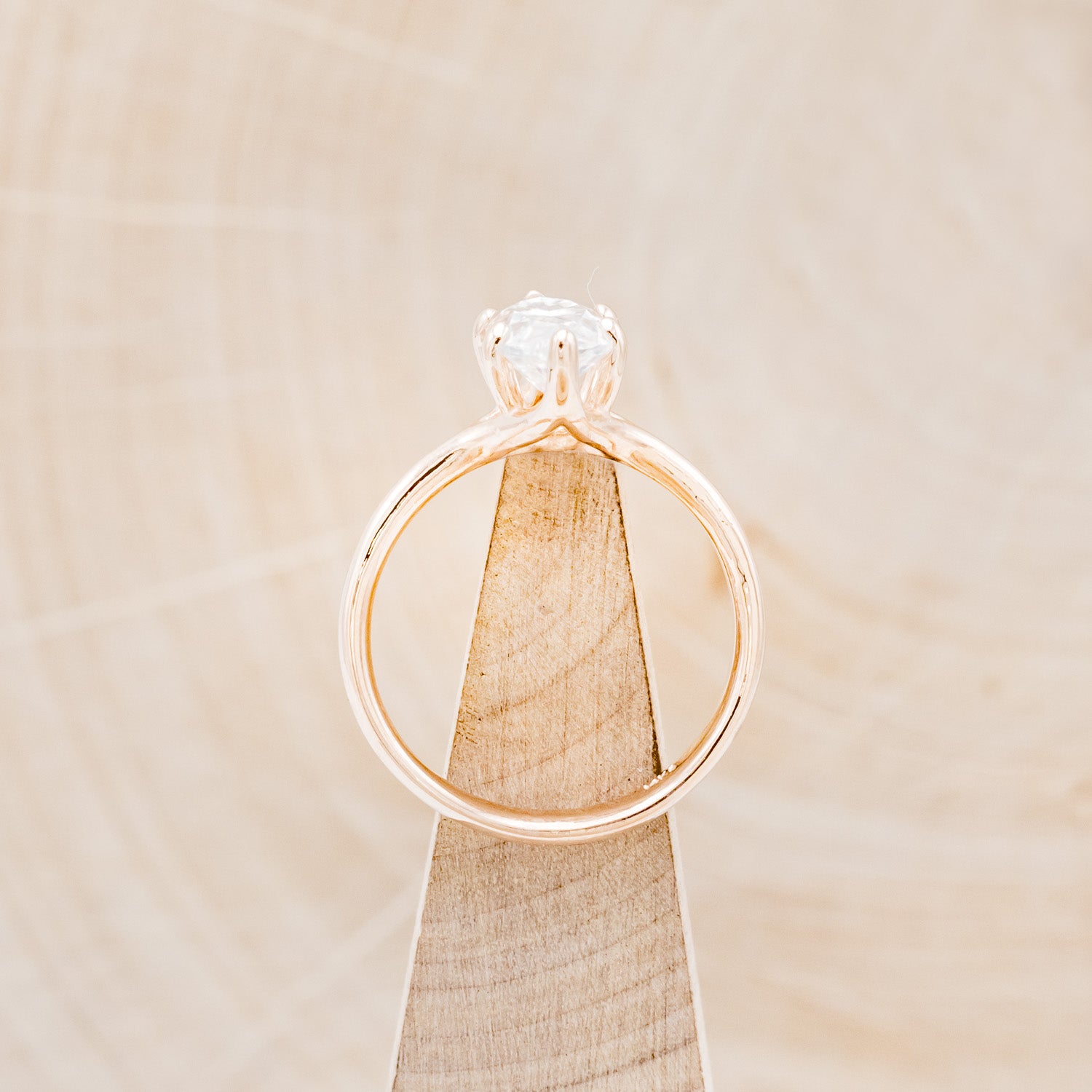 "TULIP" - MARQUISE MOISSANITE ENGAGEMENT RING WITH "MELODY" DIAMOND STACKING BAND-12