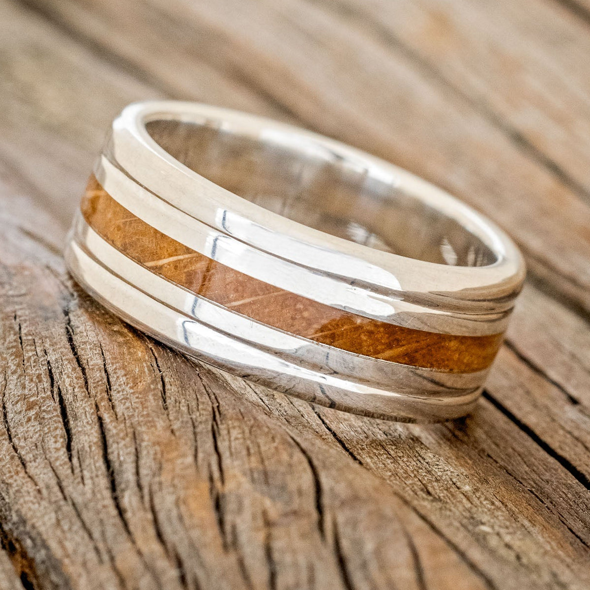 "AUSTIN" - WHISKEY BARREL OAK WEDDING RING-9
