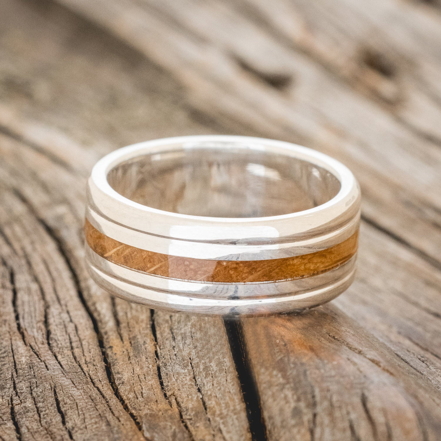 "AUSTIN" - WHISKEY BARREL OAK WEDDING RING-10
