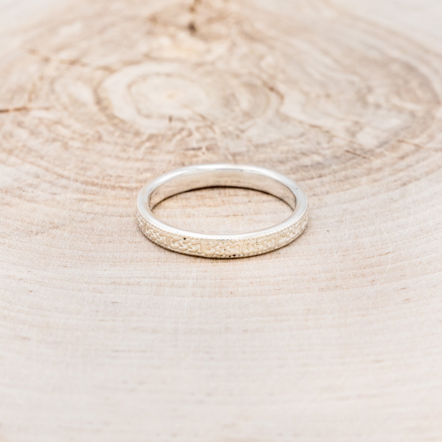 CELTIC SAILOR'S KNOT ENGRAVED STACKING BAND-2