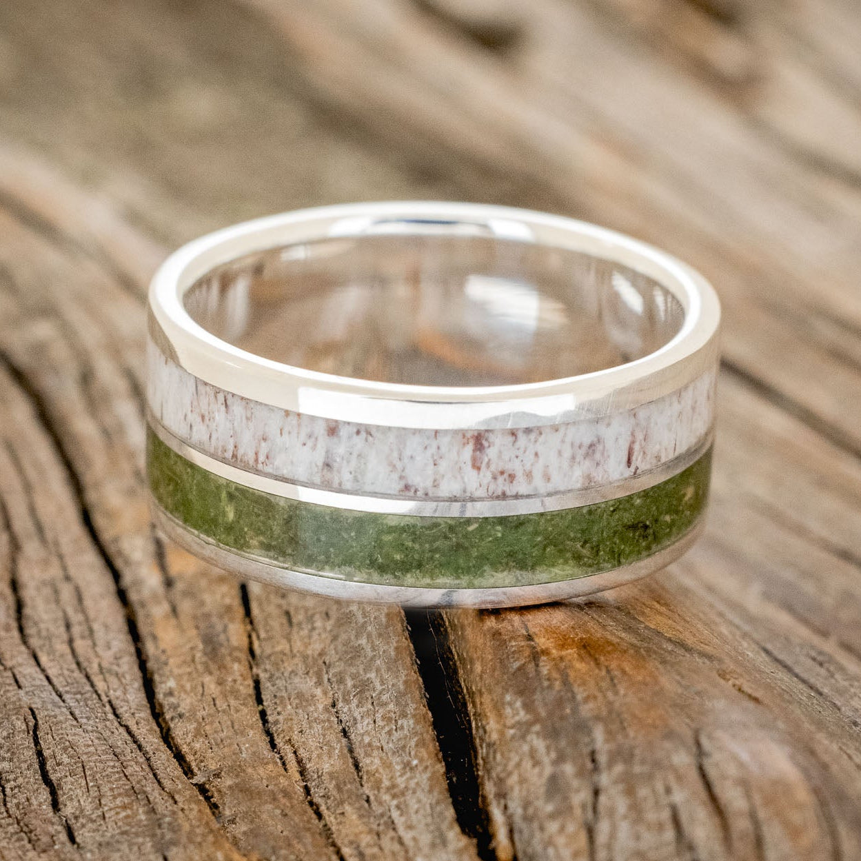 "DYAD" - MOSS & ANTLER WEDDING BAND-9