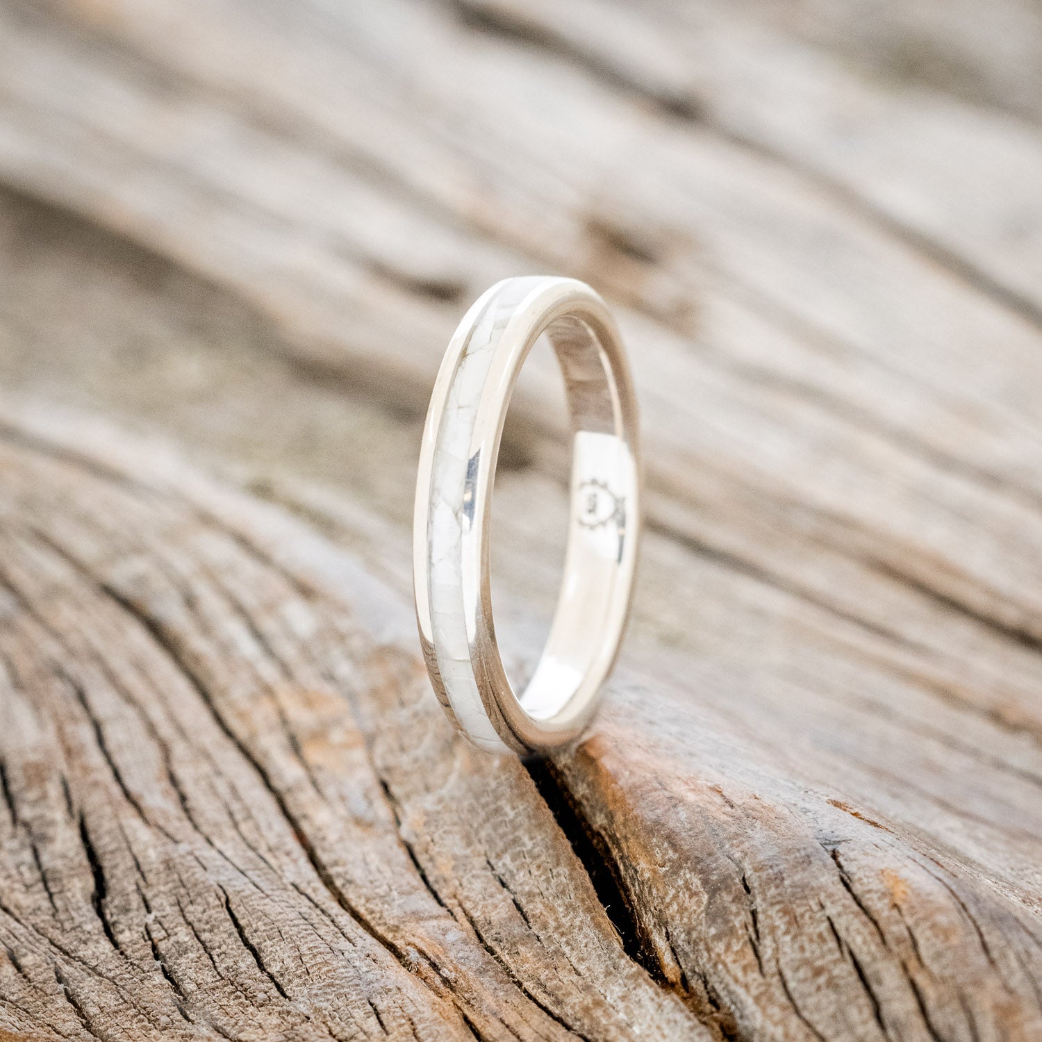 "ETERNA" - MOTHER OF PEARL WEDDING BAND-6