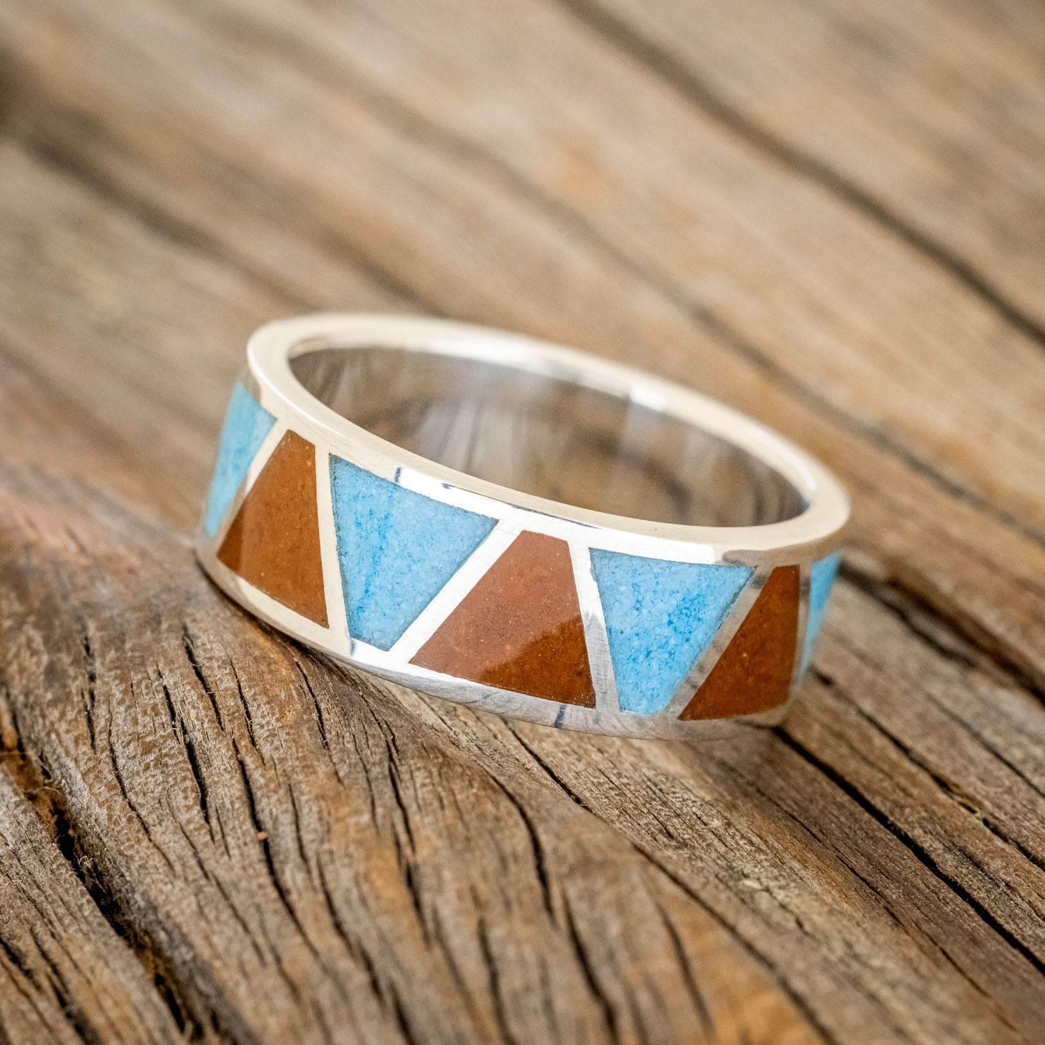 "POWELL" - TERRACOTTA & TURQUOISE WEDDING BAND-6