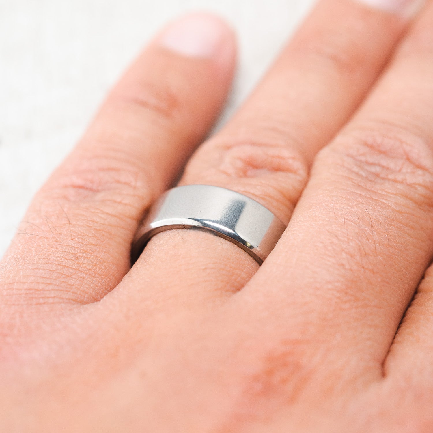 SOLID METAL HAND-TURNED WEDDING BAND-17