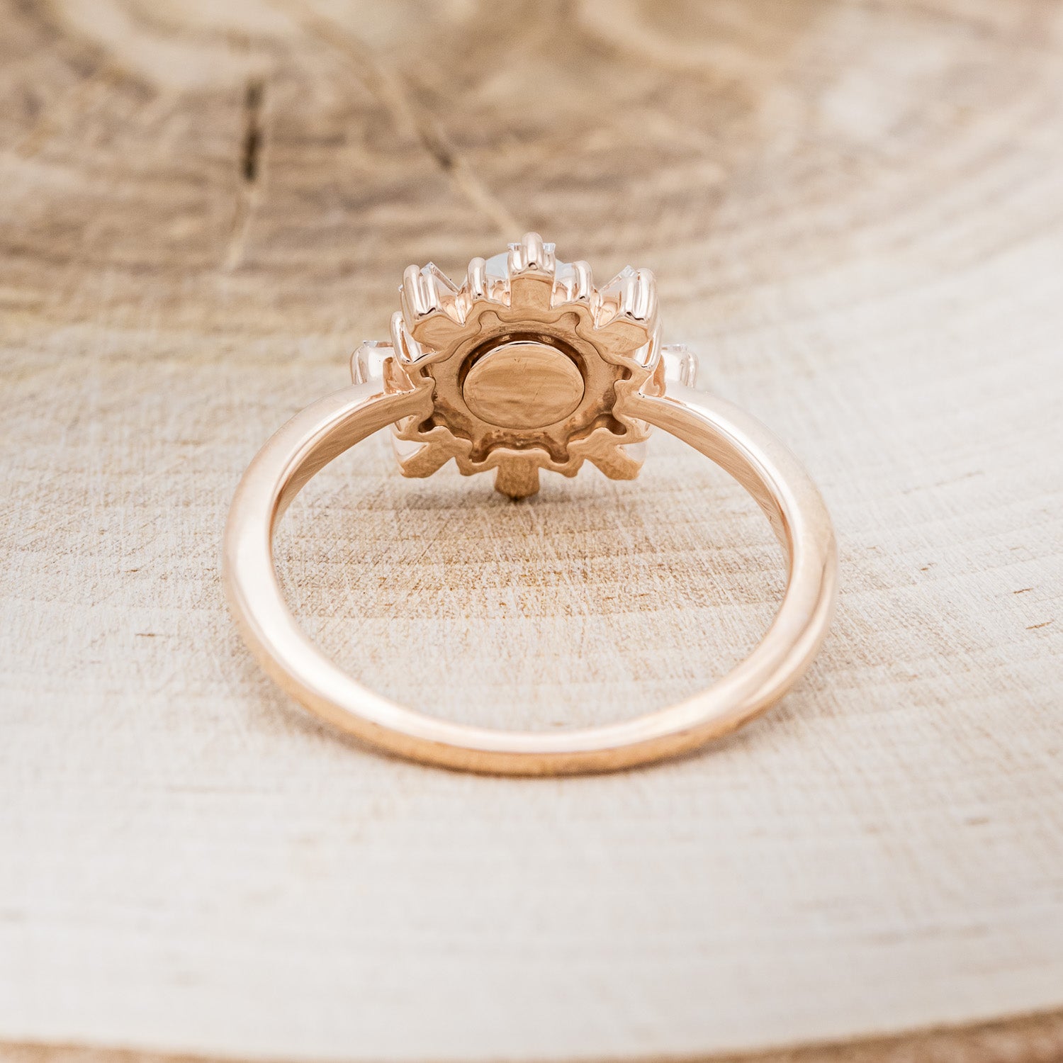 "DOROTHEA" - WHITE AKOYA PEARL ENGAGEMENT RING WITH DIAMOND & OPAL ACCENTS-12