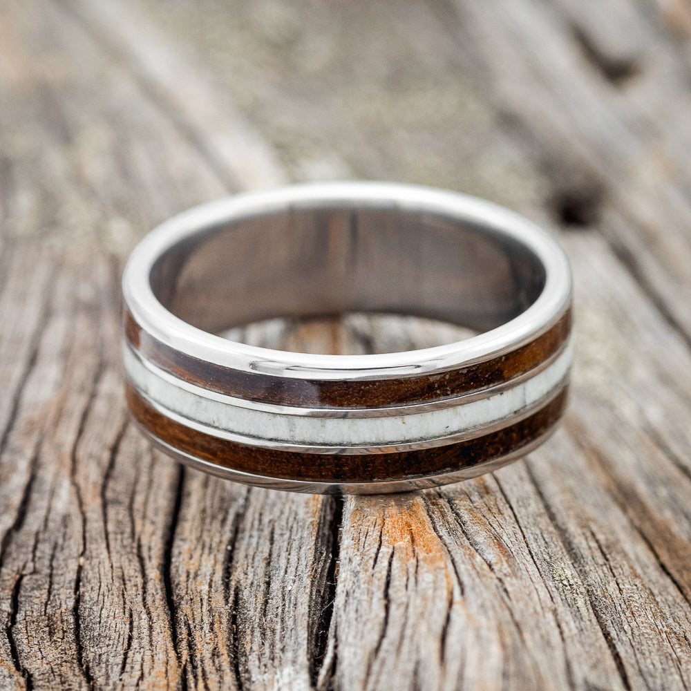 "RIO" - ELK ANTLER & IRONWOOD WEDDING BAND-3