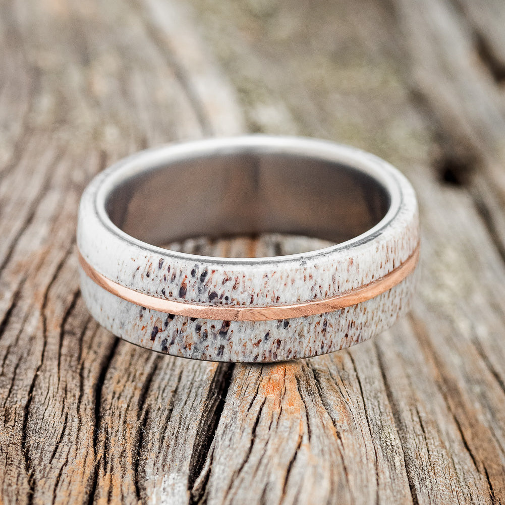 "GOLDEN"- MATCHING SET OF ELK ANTLER & 14K GOLD INLAY-6