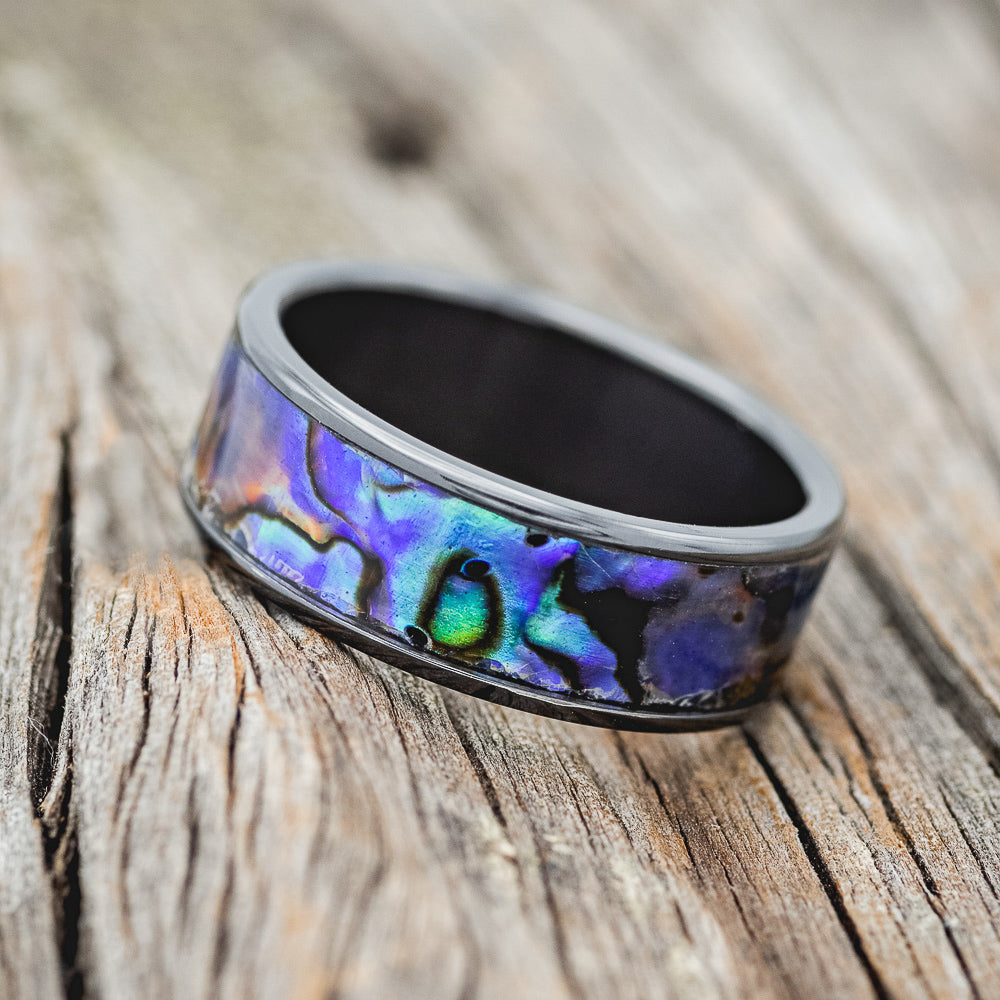 "RAINIER"- PAUA SHELL WEDDING RING-2