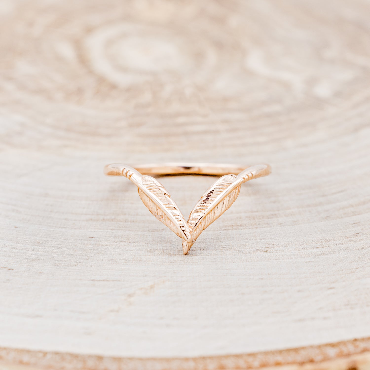 "FALA" - FEATHER ACCENTED TRACER WEDDING BAND-4