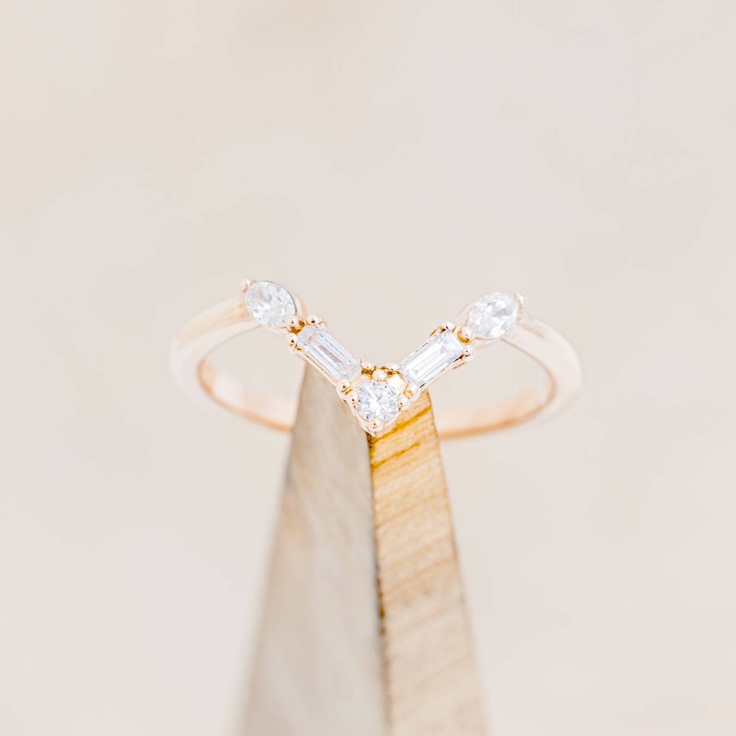 "KB" - BRIDAL SUITE - PEAR SHAPED LAB-GROWN ALEXANDRITE ENGAGEMENT RING WITH DIAMOND ACCENTS & TRACERS-18