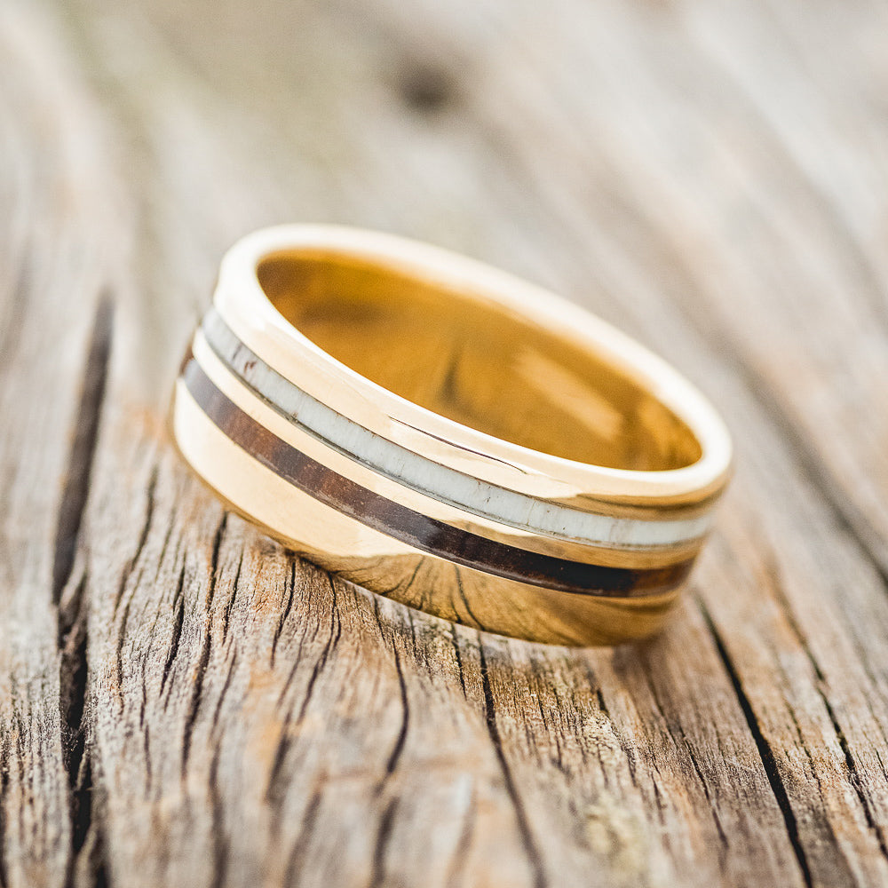 "COSMO" - IRONWOOD & ANTLER WEDDING BAND-5