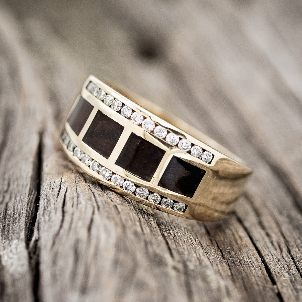 "ALDO" - IRONWOOD & DIAMONDS WEDDING BAND-2