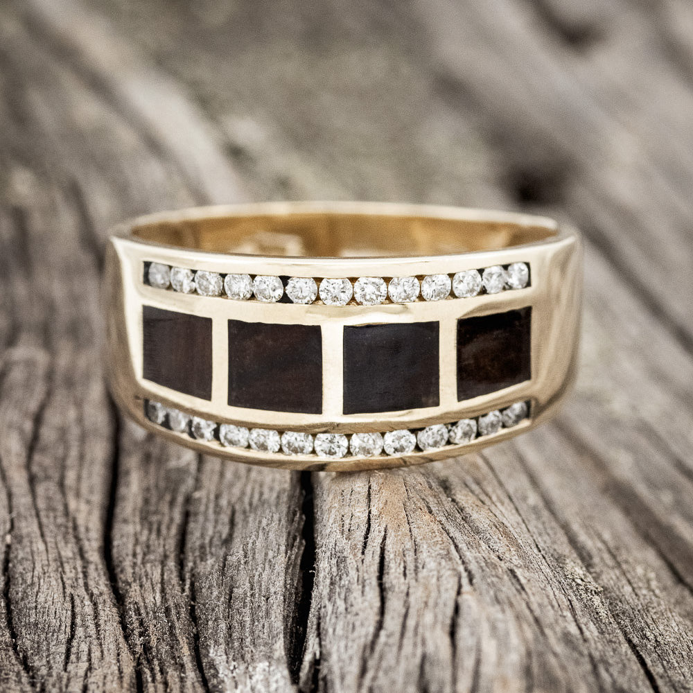 "ALDO" - IRONWOOD & DIAMONDS WEDDING BAND-4