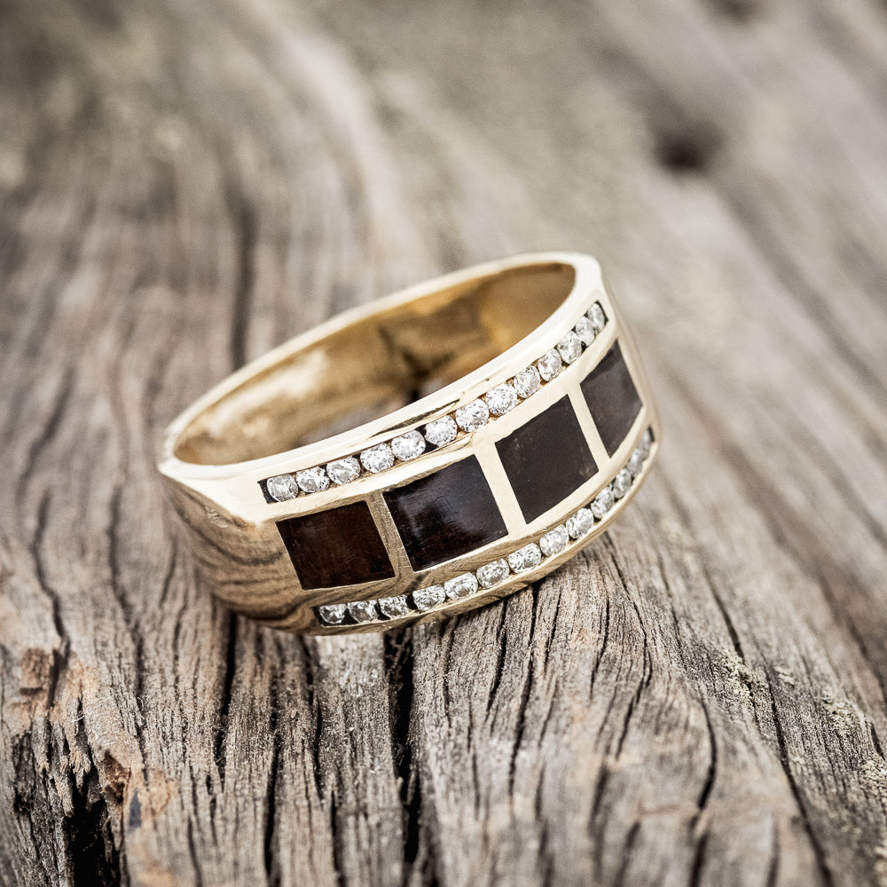 "ALDO" - IRONWOOD & DIAMONDS WEDDING BAND-3