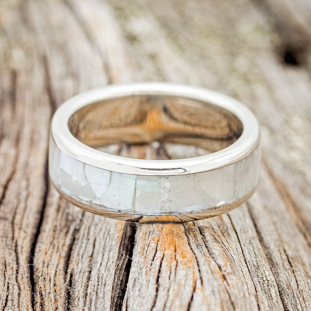 "RAINIER" - MOTHER OF PEARL WEDDING RING-9