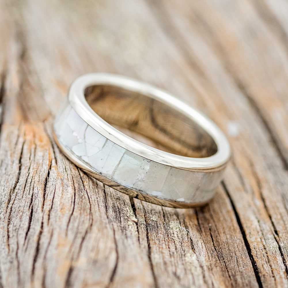 "RAINIER" - MOTHER OF PEARL WEDDING RING-8