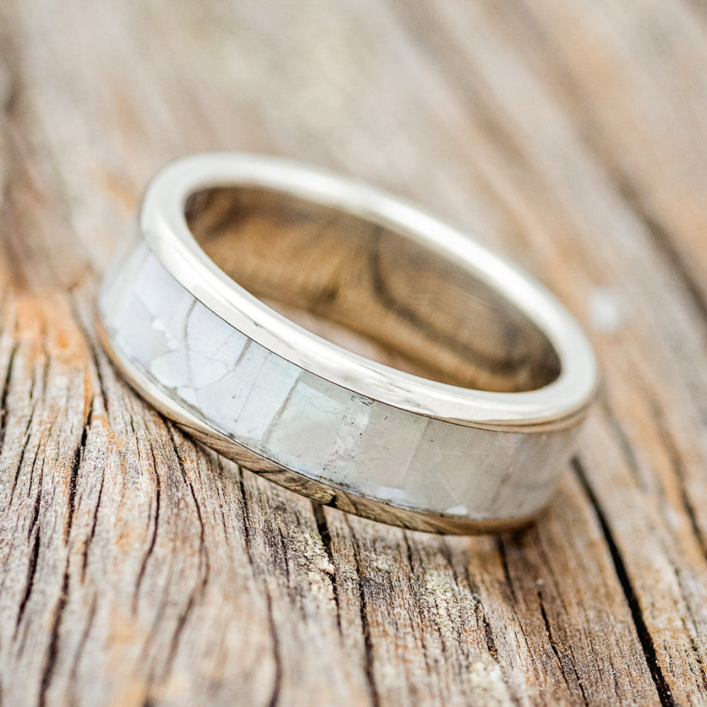 "RAINIER" - MOTHER OF PEARL WEDDING RING-8