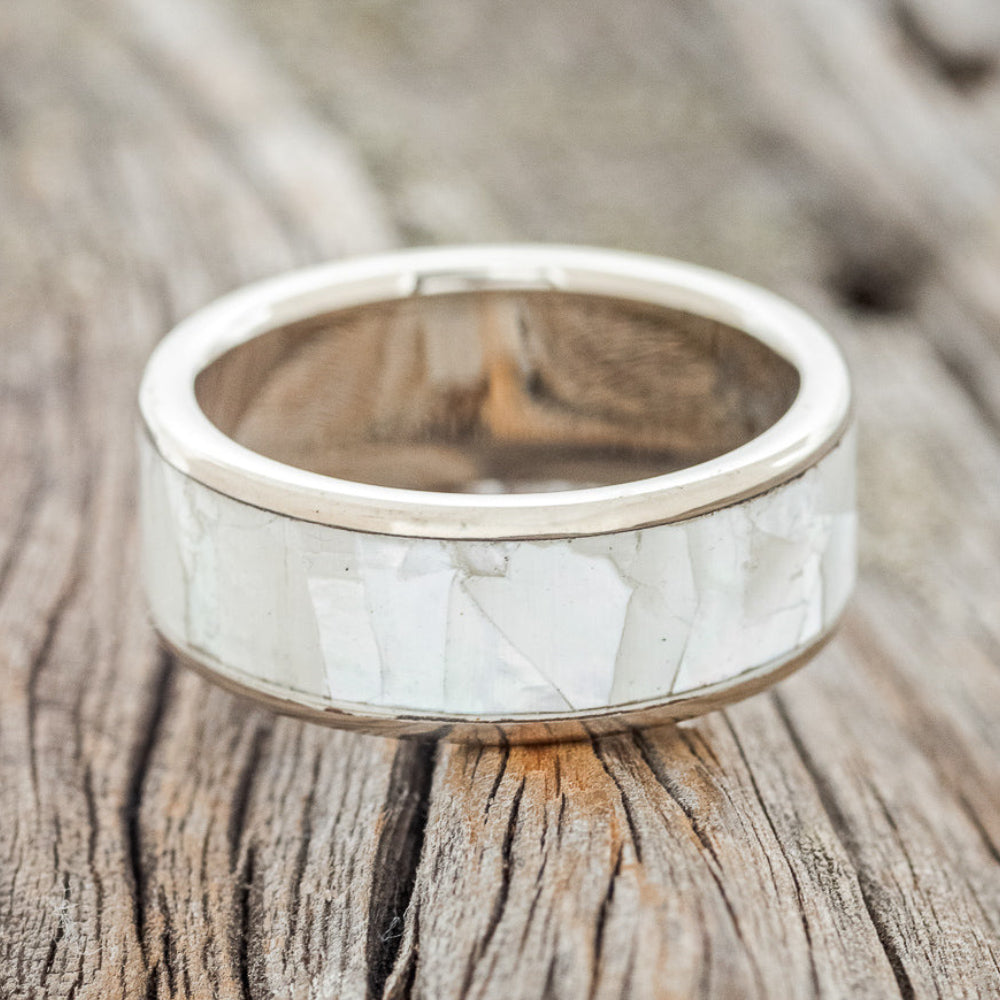 "RAINIER" - MOTHER OF PEARL WEDDING RING-3