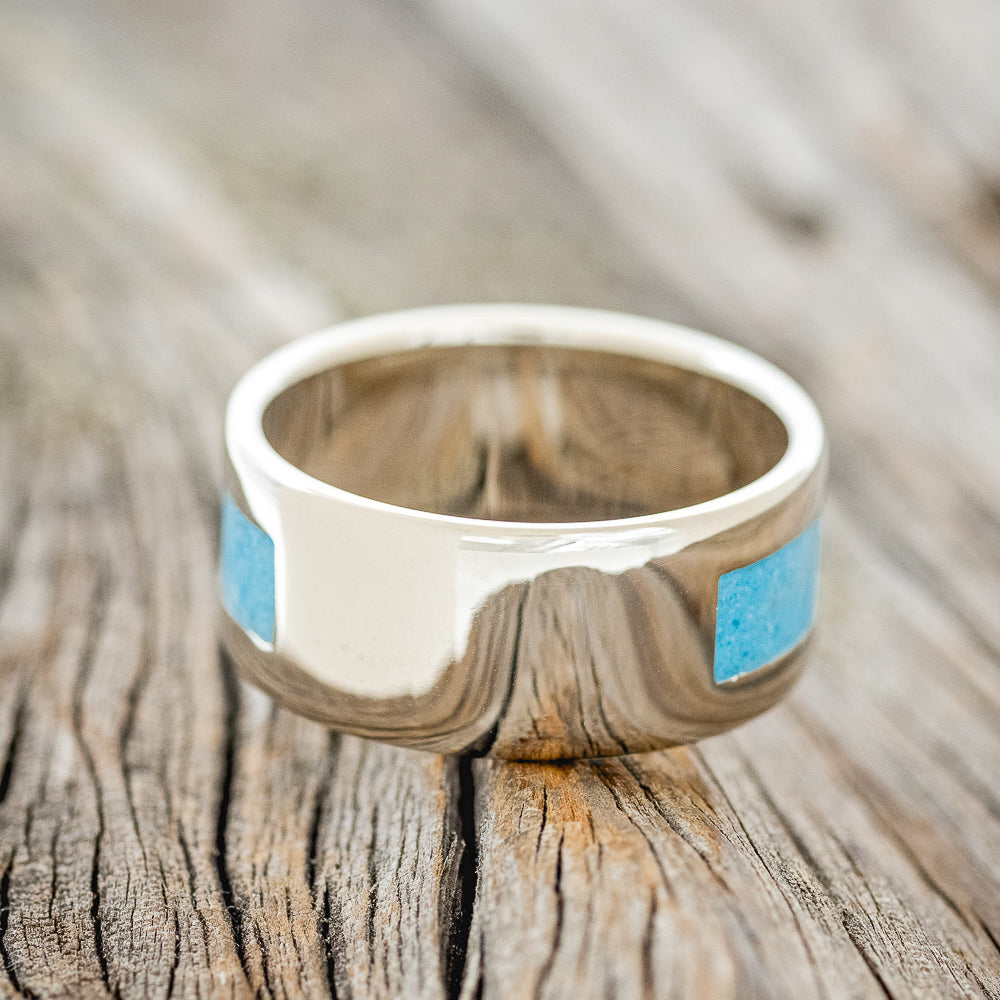"THOR" - TURQUOISE WEDDING RING FEATURING A 14K GOLD BAND-8
