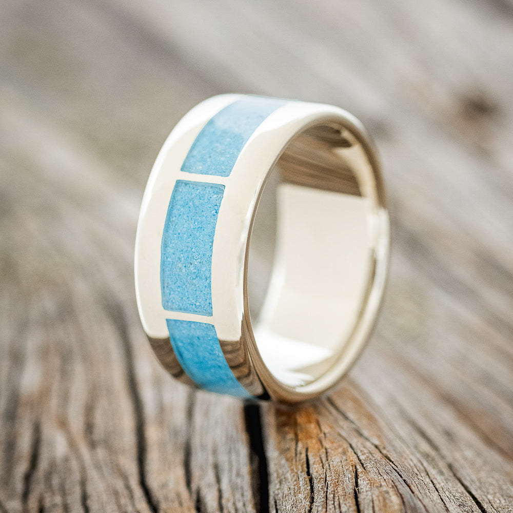"THOR" - TURQUOISE WEDDING RING FEATURING A 14K GOLD BAND-5