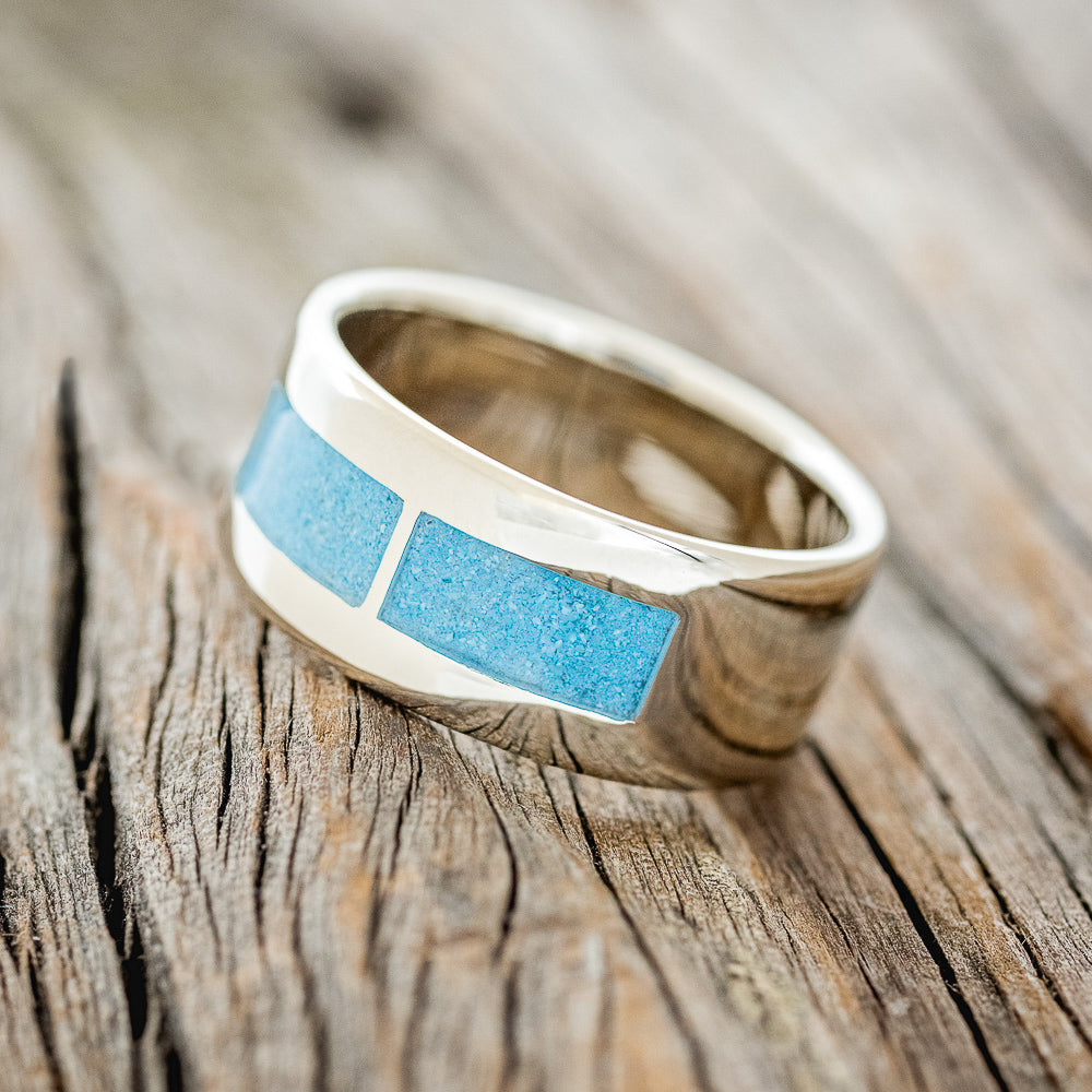 "THOR" - TURQUOISE WEDDING RING FEATURING A 14K GOLD BAND-6