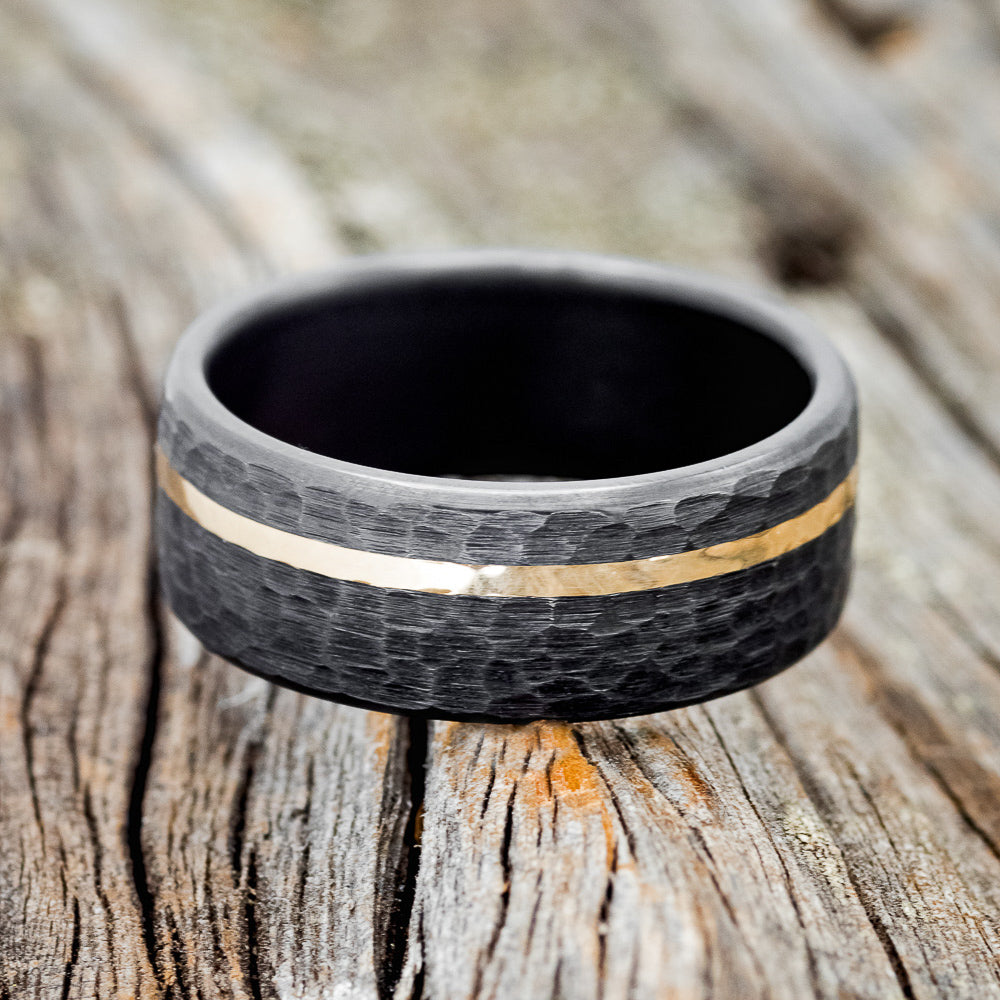 14K GOLD INLAY WEDDING RING-4