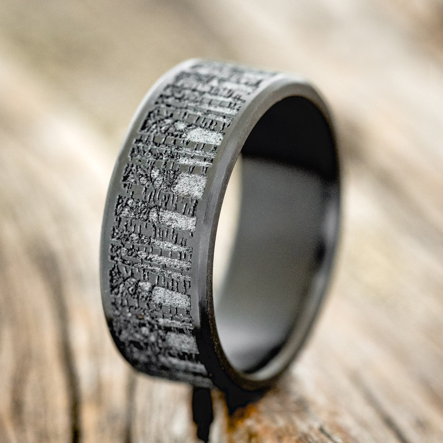 "ASPEN" - EMBOSSED ASPEN FOREST WEDDING BAND-4