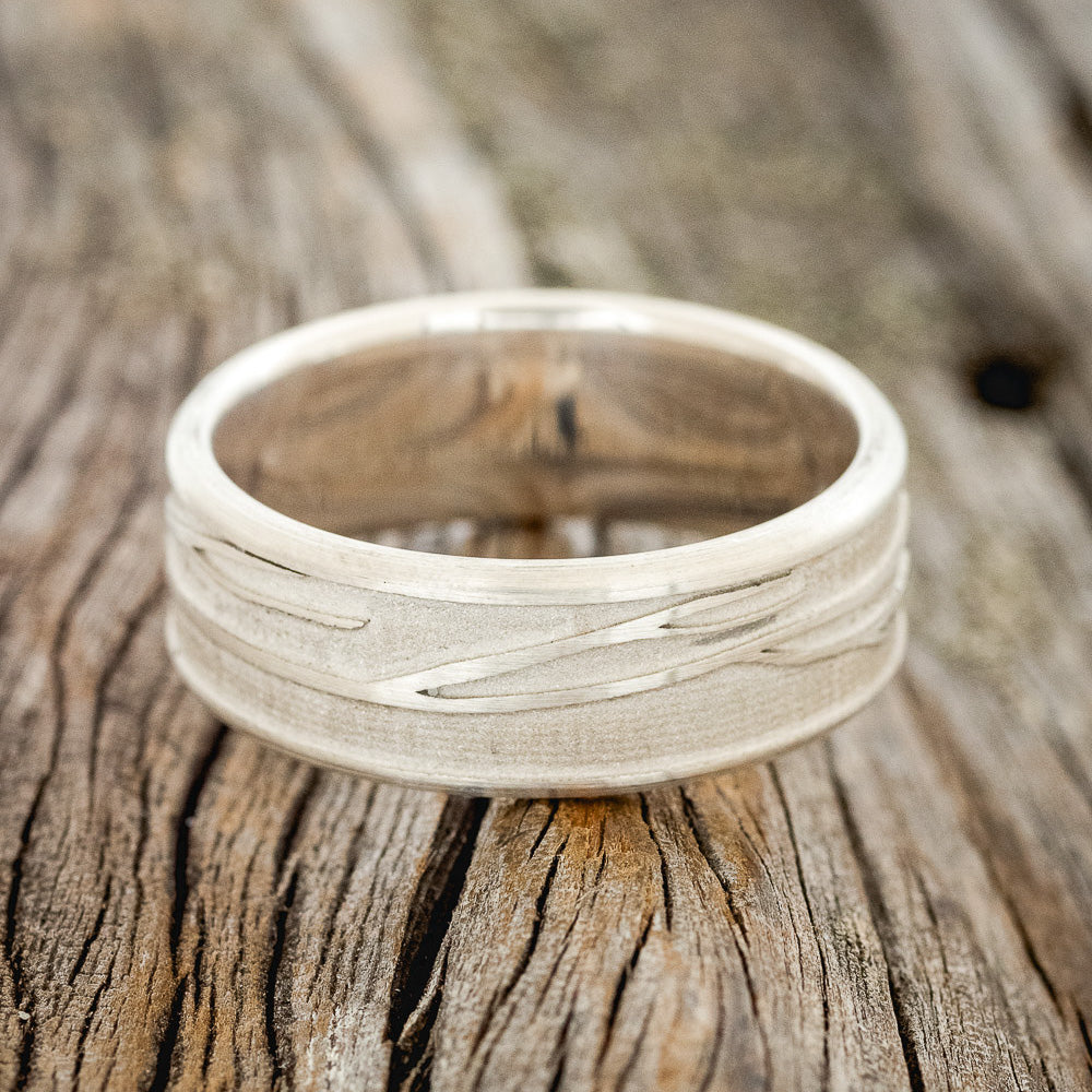"LEGACY" - CHANNEL EMBOSSED BRANCHES WEDDING BAND-8