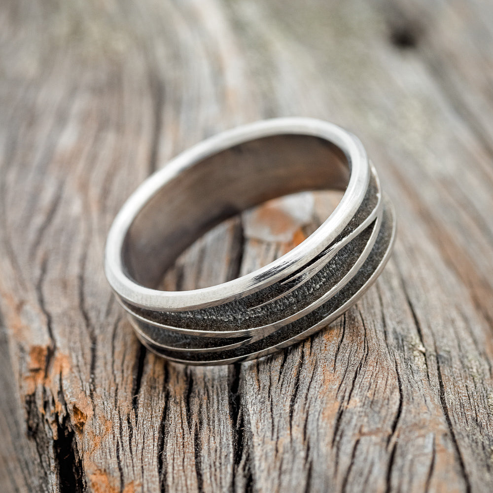 "LEGACY" - CHANNEL EMBOSSED BRANCHES WEDDING BAND-3