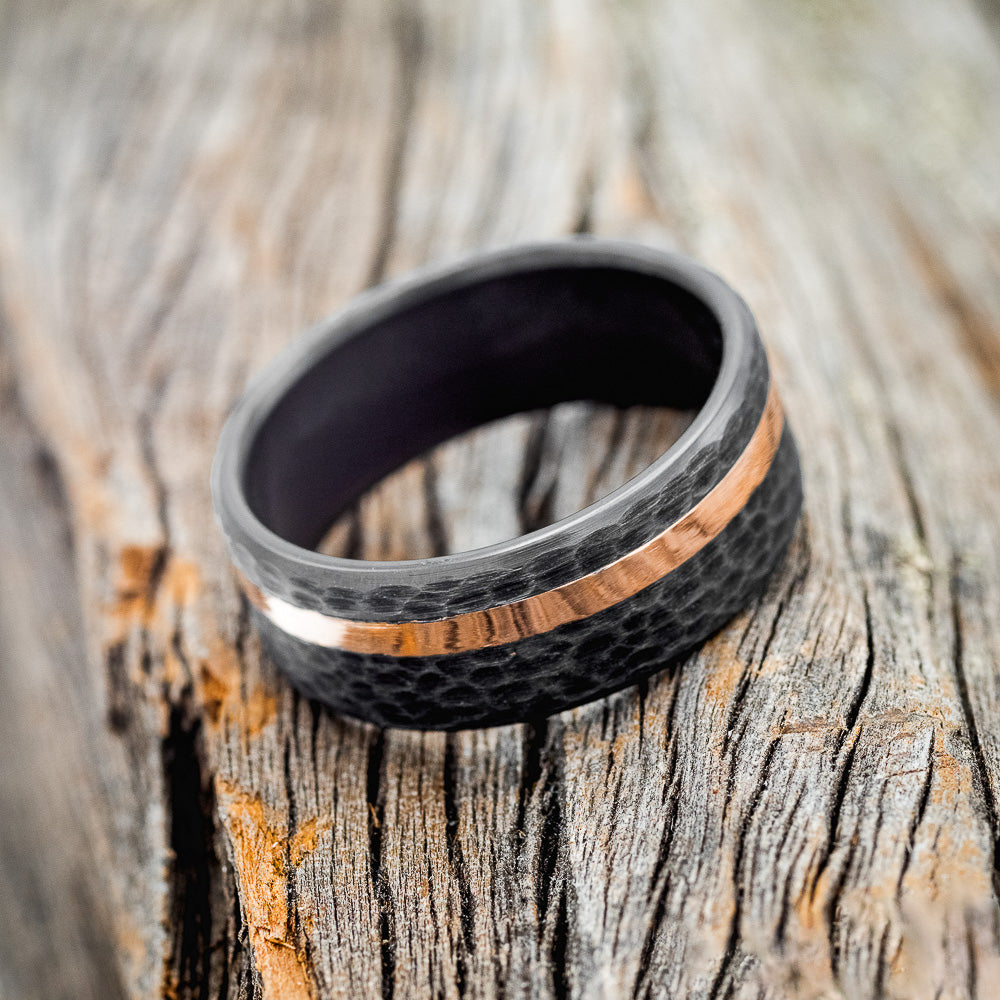 "VERTIGO" - 14K GOLD INLAY WEDDING RING-3