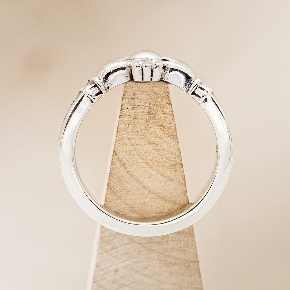 CLADDAGH RING WITH ANTLER INLAY-5