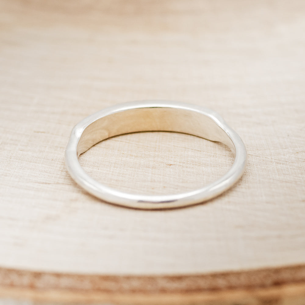 "AVA" - WOMEN'S STACKING WEDDING BAND WITH TURQUOISE INLAY-4