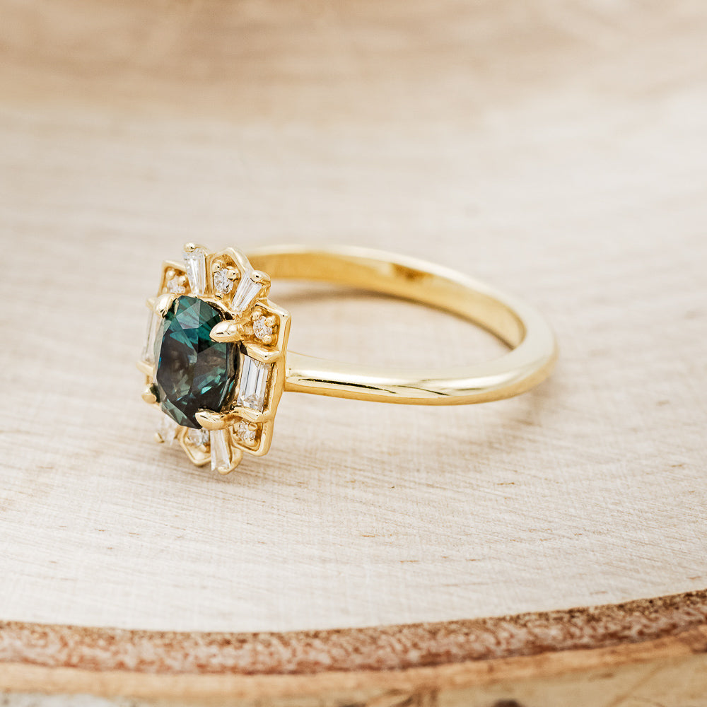 "CLEOPATRA" - OVAL MONTANA SAPPHIRE ENGAGEMENT RING WITH DIAMOND ACCENTS-3