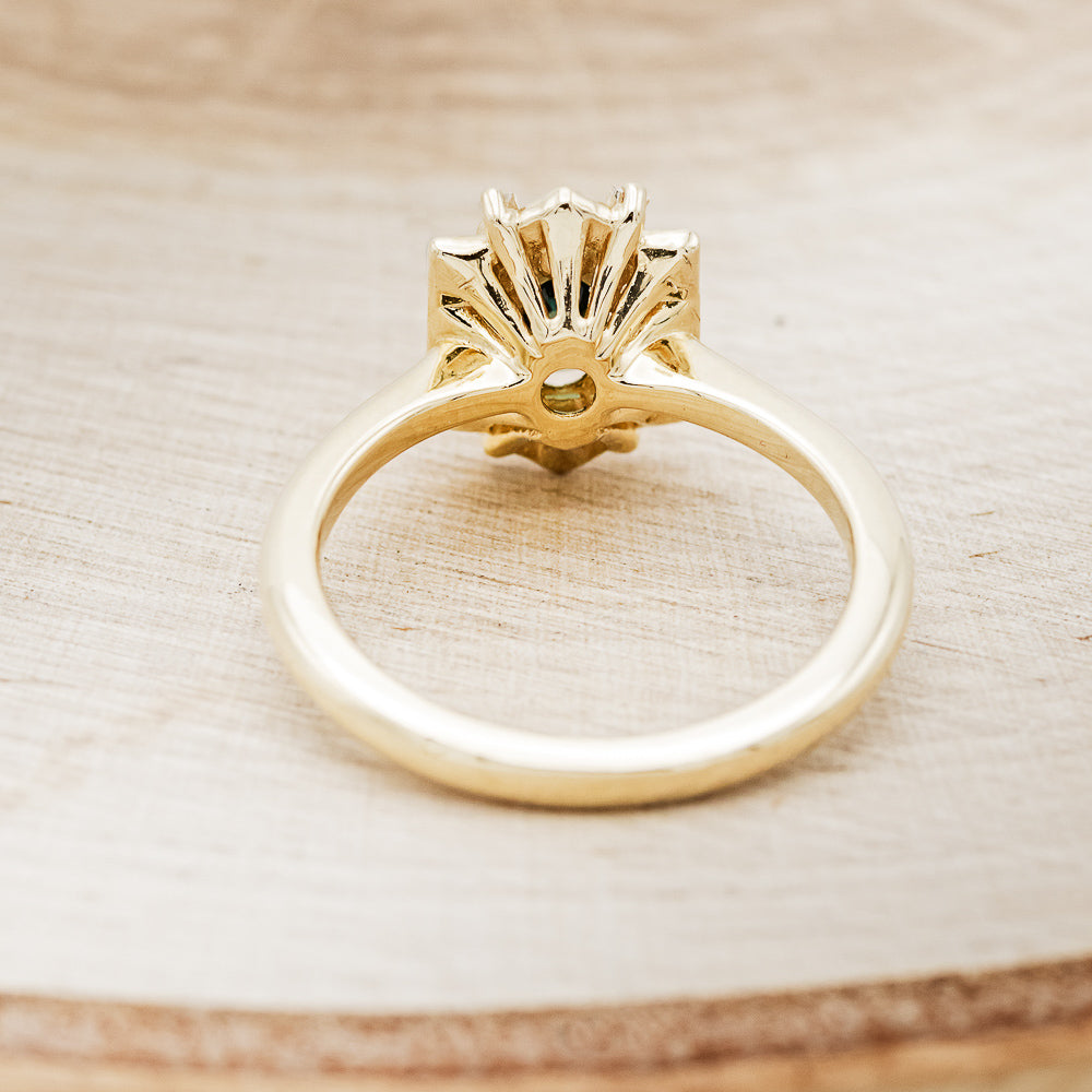 "CLEOPATRA" - OVAL MONTANA SAPPHIRE ENGAGEMENT RING WITH DIAMOND ACCENTS-5