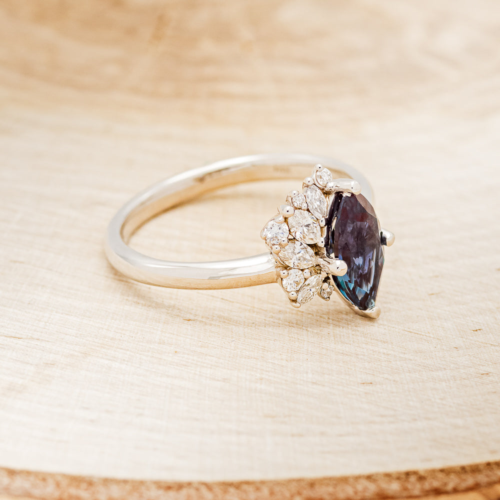 "AVERY" - MARQUISE LAB-GROWN ALEXANDRITE ENGAGEMENT RING WITH DIAMOND ACCENTS-2