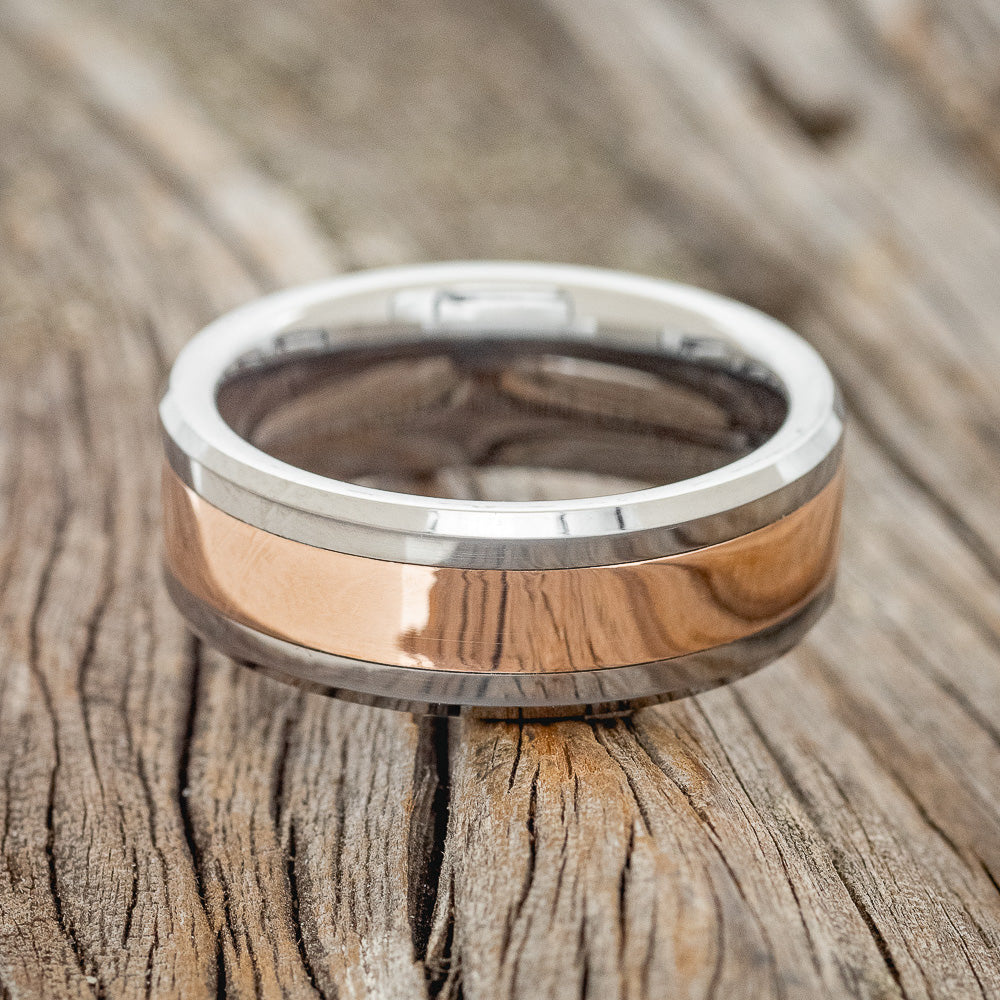 TUNGSTEN WEDDING BAND WITH 14K GOLD INLAY-3