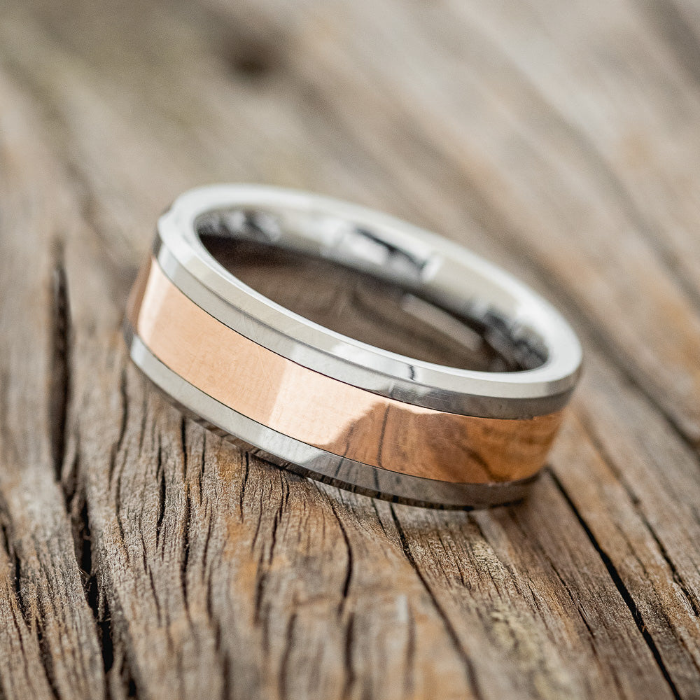 TUNGSTEN WEDDING BAND WITH 14K GOLD INLAY-2
