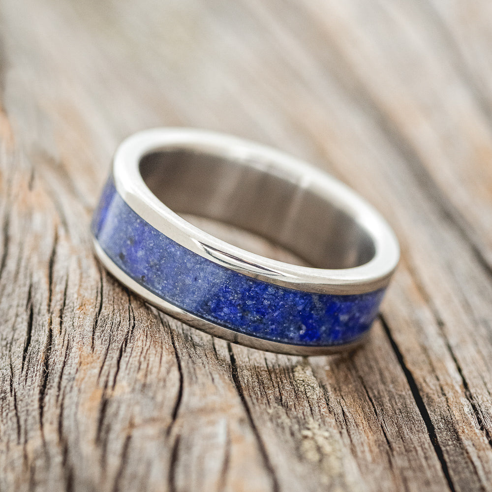 "RAINIER" - LAPIS LAZULI WEDDING BAND-2