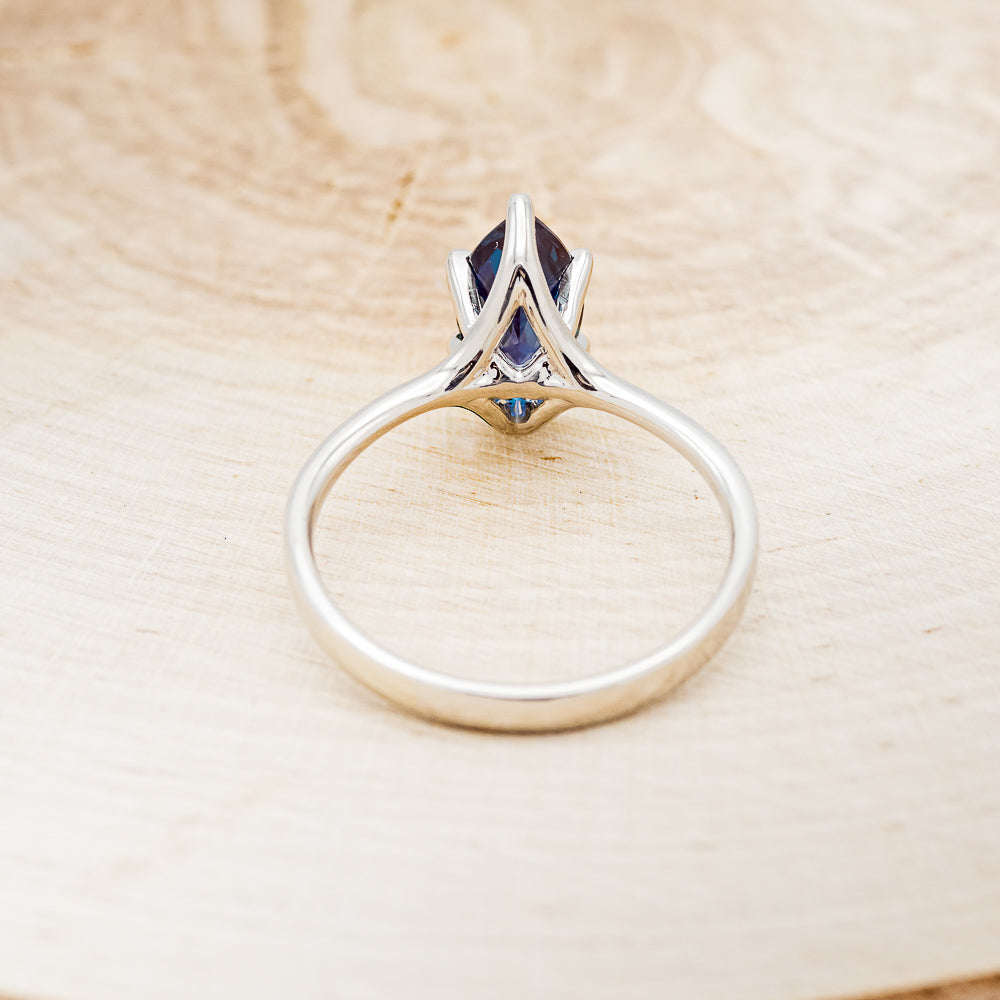 "TULIP" - MARQUISE LAB-GROWN ALEXANDRITE SOLITAIRE ENGAGEMENT RING-5