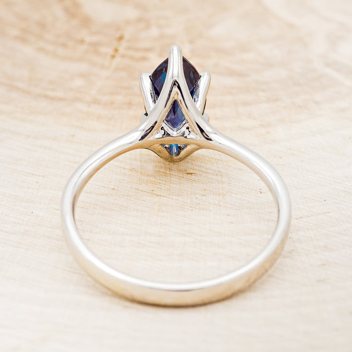 "TULIP" - MARQUISE LAB-GROWN ALEXANDRITE SOLITAIRE ENGAGEMENT RING-5