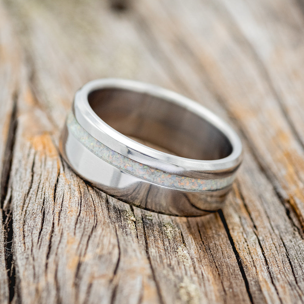 "VERTIGO" - FIRE & ICE OPAL WEDDING BAND-2